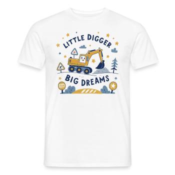 Little Digger Big Dreams – Süßes Bagger Design - Männer T-Shirt - Weiß - Vorne - AI Model Male 178 dark (178cm)