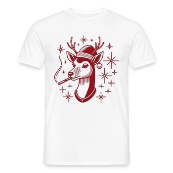 Cooles Rentier Mama Weihnachten Illustration - Männer T-Shirt - Weiß - Vorne - AI Model Male 178 dark (178cm)