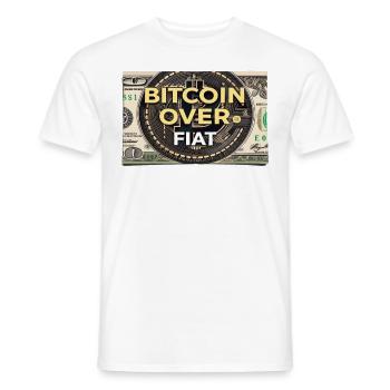 Bitcoin Over – Crypto Design for Enthusiasts - Men's T-Shirt - white - Front - AI Model Male 178 dark (178cm)