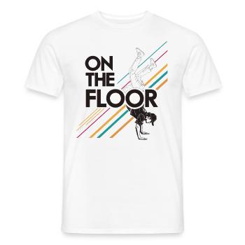 Sur le sol - Conception Breakdance Cool - T-shirt homme - blanc - Devant - AI Model Male 178 dark (178cm)