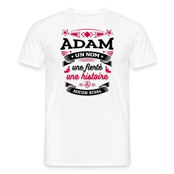 ADAM UN NOM UNE FIERTÉ AUCUN RIVAL - T-shirt homme - blanc - Devant - AI Model Male 178 dark (178cm)