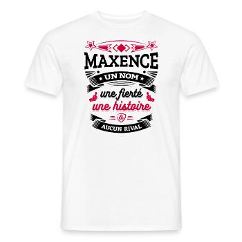 MAXENCE UN NOM UNE FIERTÉ AUCUN RIVAL - T-shirt homme - blanc - Devant - AI Model Male 178 dark (178cm)