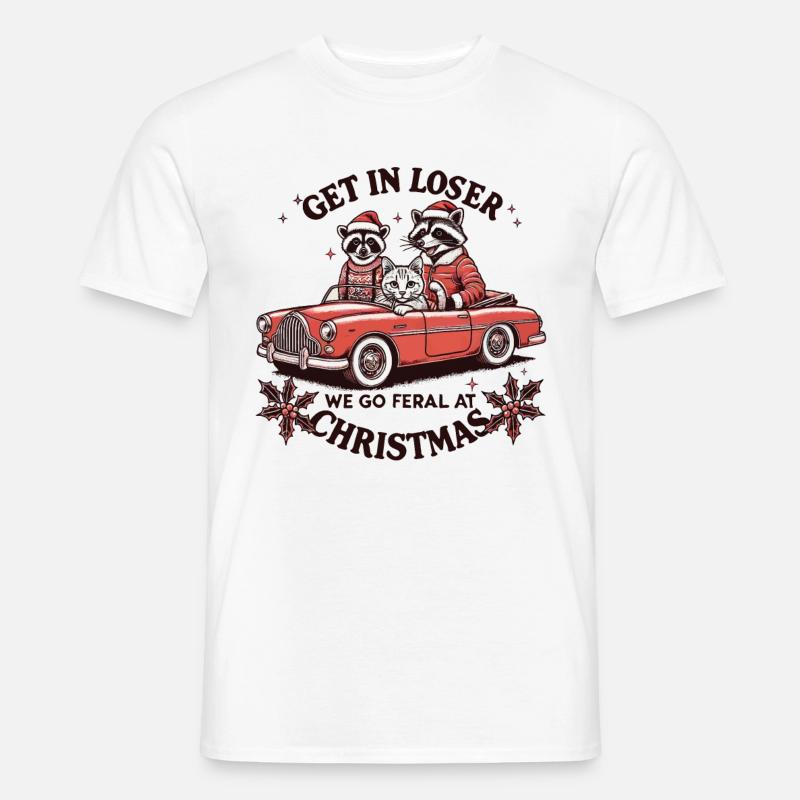 Procione e amici diventiamo selvaggi a Natale - T-shirt uomo - bianco