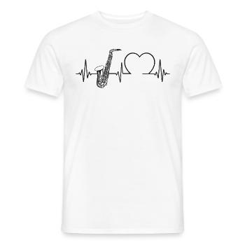 Saxophone Heartbeat - T-shirt homme - blanc - Devant - AI Model Male 178 dark (178cm)