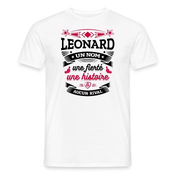 LEONARD UN NOM UNE FIERTÉ AUCUN RIVAL - T-shirt homme - blanc - Devant - AI Model Male 178 dark (178cm)
