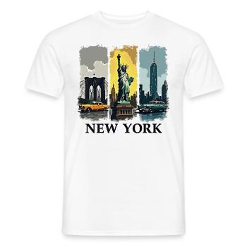New York City Skyline Design – Urban Style Mode - Männer T-Shirt - Weiß - Vorne - AI Model Male 178 dark (178cm)