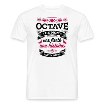 OCTAVE UN NOM UNE FIERTÉ AUCUN RIVAL - T-shirt homme - blanc - Devant - AI Model Male 178 dark (178cm)
