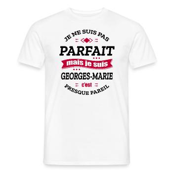 GEORGES-MARIE PARFAIT - PRENOM GEORGES-MARIE - T-shirt homme - blanc - Devant - AI Model Male 178 dark (178cm)