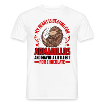 Armadillo Armadillo Heart beats for armadillo - Men's T-Shirt - white - Front - AI Model Male 178 dark (178cm)