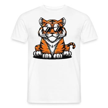 Tiger Cool Comic - Men's T-Shirt - white - Front - AI Model Male 178 dark (178cm)