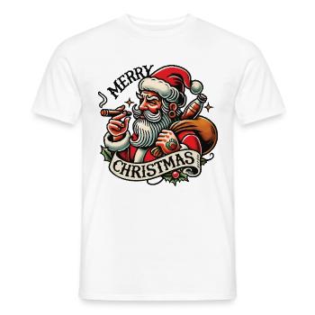 Merry Christmas Cooler Santa Vintage Look - Männer T-Shirt - Weiß - Vorne - AI Model Male 178 dark (178cm)