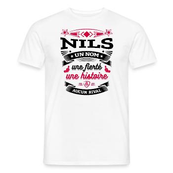 NILS UN NOM UNE FIERTÉ AUCUN RIVAL - T-shirt homme - blanc - Devant - AI Model Male 178 dark (178cm)