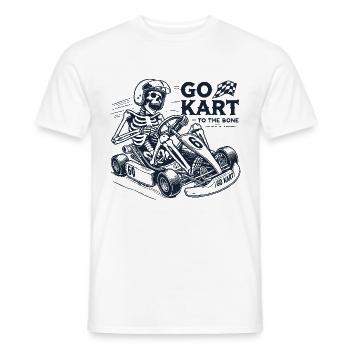 Karting à l’os style vintage - T-shirt homme - blanc - Devant - AI Model Male 178 dark (178cm)