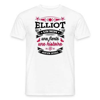 ELLIOT UN NOM UNE FIERTÉ AUCUN RIVAL - T-shirt homme - blanc - Devant - AI Model Male 178 dark (178cm)
