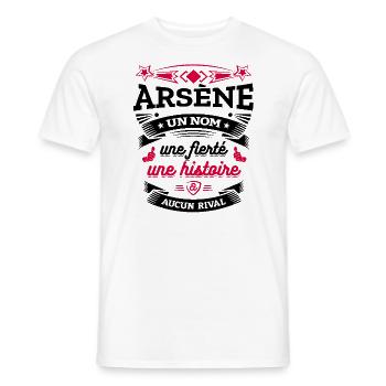 ARSÈNE UN NOM UNE FIERTÉ AUCUN RIVAL - T-shirt homme - blanc - Devant - AI Model Male 178 dark (178cm)