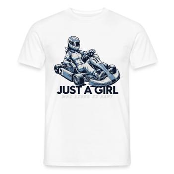 Juste une fille qui aime les courses de karting - T-shirt homme - blanc - Devant - AI Model Male 178 dark (178cm)