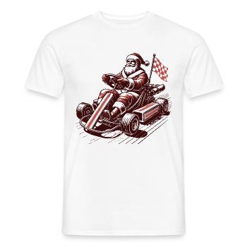 Weihnachtsmann Im Go-Kart - Männer T-Shirt - Weiß - Vorne - AI Model Male 178 dark (178cm)