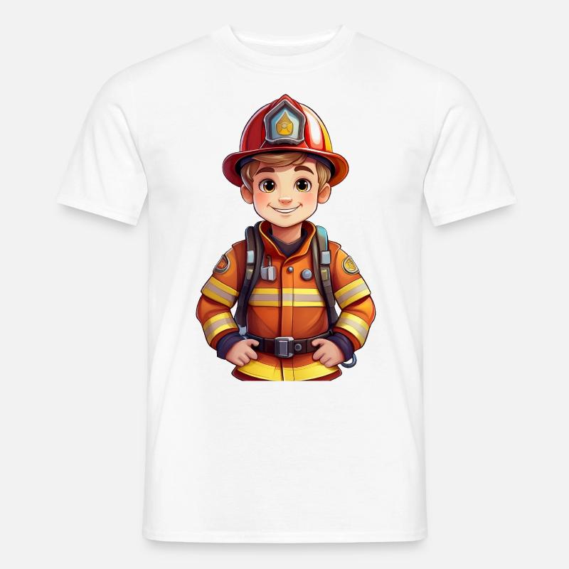 Feuerwehrmann - Männer T-Shirt - Weiß