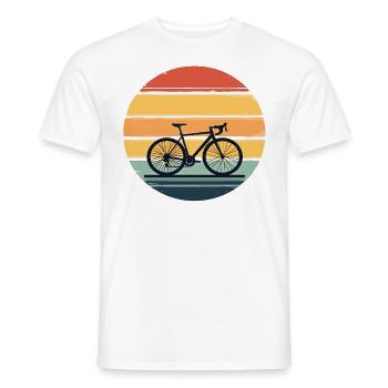 Tenue de vélo minimaliste - T-shirt homme - blanc - Devant - AI Model Male 178 dark (178cm)