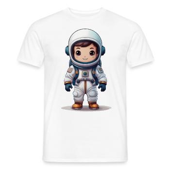 A cute astronaut - Men's T-Shirt - white - Front - AI Model Male 178 dark (178cm)
