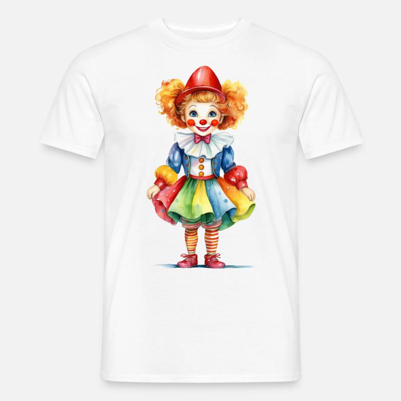 Karneval oder Fasching – Clown Kostüm - Männer T-Shirt - Weiß