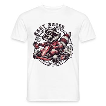 Kart Racer Waschbär Go-Kart Abenteuer - Männer T-Shirt - Weiß - Vorne - AI Model Male 178 dark (178cm)