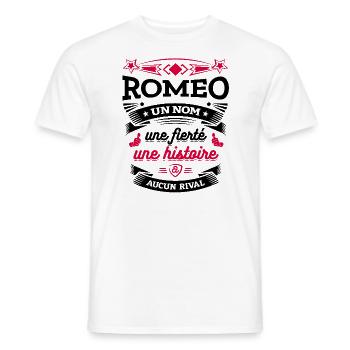 ROMEO UN NOM UNE FIERTÉ AUCUN RIVAL - T-shirt homme - blanc - Devant - AI Model Male 178 dark (178cm)