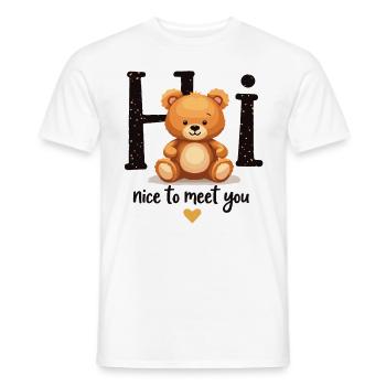 Cute teddy bear motif – children's fashion with a heart - Men's T-Shirt - white - Front - AI Model Male 178 dark (178cm)