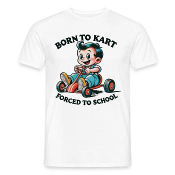 Go-Kart Dessin animé rétro né pour le karting - T-shirt homme - blanc - Devant - AI Model Male 178 dark (178cm)