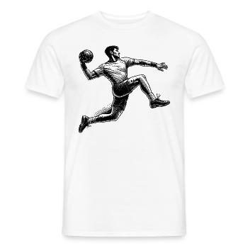 Handball handball players, colorful handball players - Men's T-Shirt - white - Front - AI Model Male 178 dark (178cm)