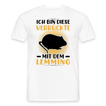 Crazy with Lemming Vole Lemming - Men's T-Shirt - white - Front - AI Model Male 178 dark (178cm)