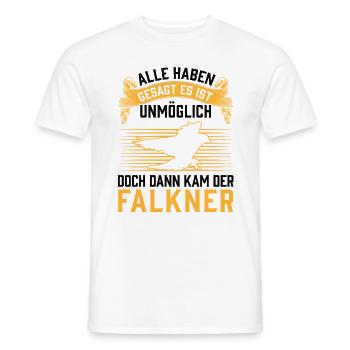 Dann kam der Falkner Beizjagd Falknerei - Männer T-Shirt - Weiß - Vorne - AI Model Male 178 dark (178cm)
