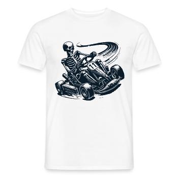 Le skeleton dans l’aventure d’une course de karting - T-shirt homme - blanc - Devant - AI Model Male 178 dark (178cm)