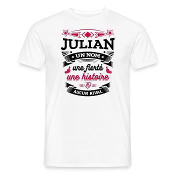 JULIAN UN NOM UNE FIERTÉ AUCUN RIVAL - T-shirt homme - blanc - Devant - AI Model Male 178 dark (178cm)