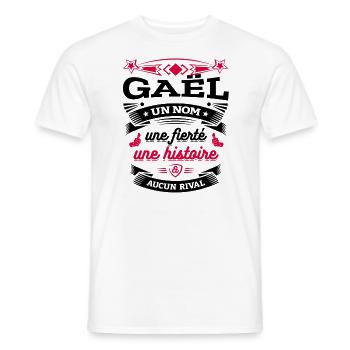 GAËL UN NOM UNE FIERTÉ AUCUN RIVAL - T-shirt homme - blanc - Devant - AI Model Male 178 dark (178cm)