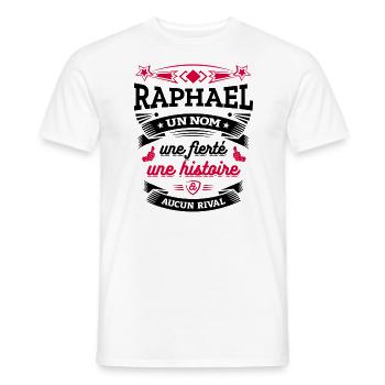RAPHAEL UN NOM UNE FIERTÉ AUCUN RIVAL - T-shirt homme - blanc - Devant - AI Model Male 178 dark (178cm)