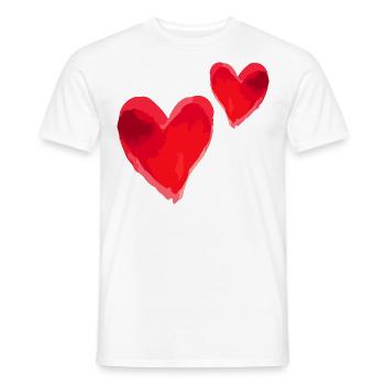 Coeurs Amour En Amour Saint Valentin - T-shirt homme - blanc - Devant - AI Model Male 178 dark (178cm)