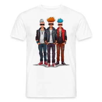 Drei Punks - Männer T-Shirt - Weiß - Vorne - AI Model Male 178 dark (178cm)