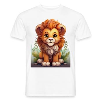A cute playful lion - Men's T-Shirt - white - Front - AI Model Male 178 dark (178cm)