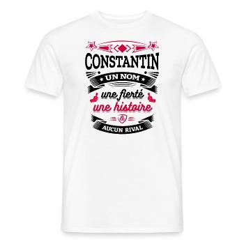 CONSTANTIN UN NOM UNE FIERTÉ AUCUN RIVAL - T-shirt homme - blanc - Devant - AI Model Male 178 dark (178cm)