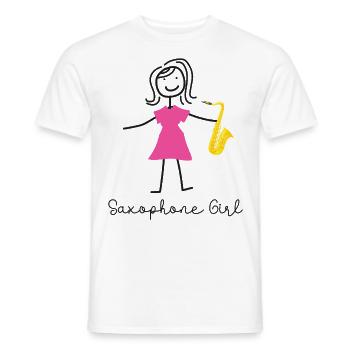 Saxophone Saxophone Girl - Männer T-Shirt - Weiß - Vorne - AI Model Male 178 dark (178cm)