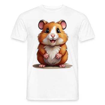 Hamster super mignon - T-shirt homme - blanc - Devant - AI Model Male 178 dark (178cm)