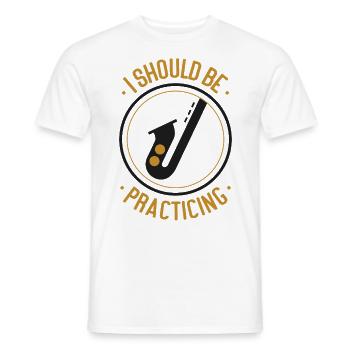 Saxophones que je devrais pratiquer - T-shirt homme - blanc - Devant - AI Model Male 178 dark (178cm)