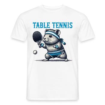 Hamster Retro Vintage Table Tennis Fan Design - T-shirt homme - blanc - Devant - AI Model Male 178 dark (178cm)