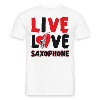 Saxophone Live Love Saxophone - Männer T-Shirt - Weiß - Vorne - AI Model Male 178 dark (178cm)