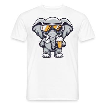 Elephant Après Ski Beer Comic - Men's T-Shirt - white - Front - AI Model Male 178 dark (178cm)
