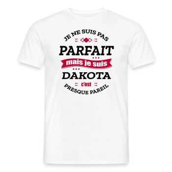 DAKOTA PARFAIT - PRENOM DAKOTA - T-shirt homme - blanc - Devant - AI Model Male 178 dark (178cm)