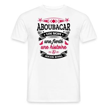 ABOUBACAR UN NOM UNE FIERTÉ AUCUN RIVAL - T-shirt homme - blanc - Devant - AI Model Male 178 dark (178cm)