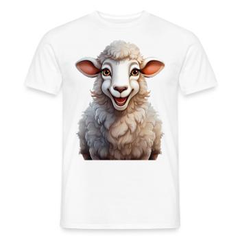 Happy Sheep - Men's T-Shirt - white - Front - AI Model Male 178 dark (178cm)