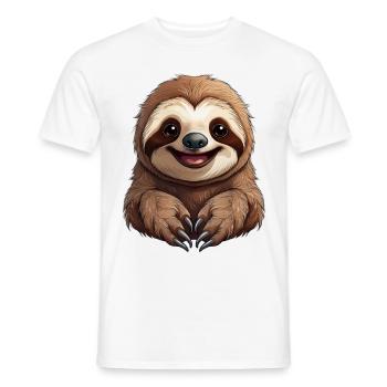 A happy sloth - Men's T-Shirt - white - Front - AI Model Male 178 dark (178cm)